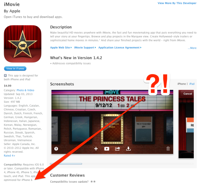 IMovie For IPhone Updated With Compatibility For….IPhone 6 And IPhone 7? [UPDATE: Back To IPhone 5]