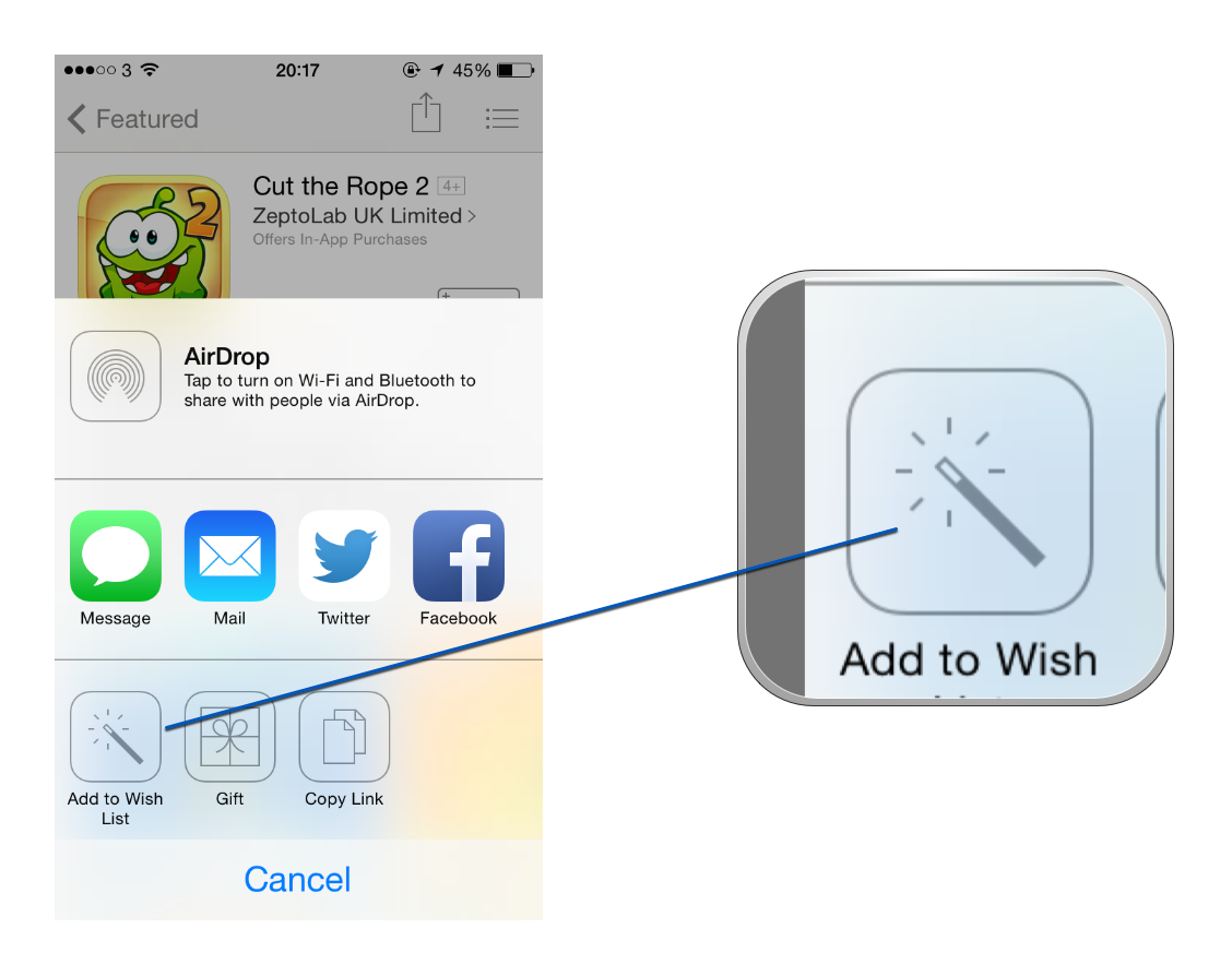 App Store Wish List In IOS 7
