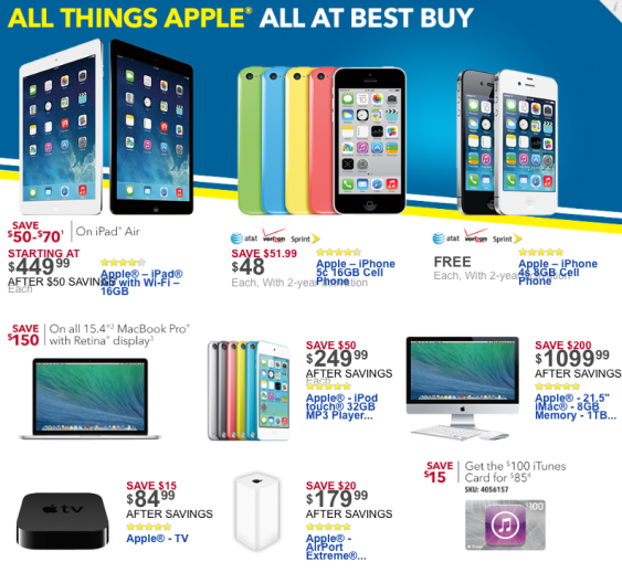 Heavy Discounts, Gift Card Offers On IPad, IPhone And IPod Announced For Black Friday By Best Buy, Walmart And Target
