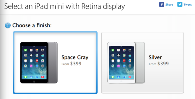 IPad Mini With Retina Display Available To Order Now, Ships In 1-3 Days